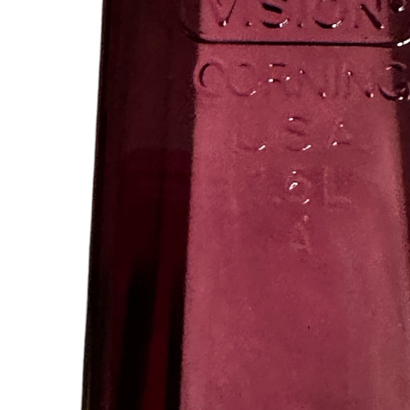 VINTAGE 1.5 QT VISION CORNING CRANBERRY PURPLE GLASS POT USA - Picture 5 of 12